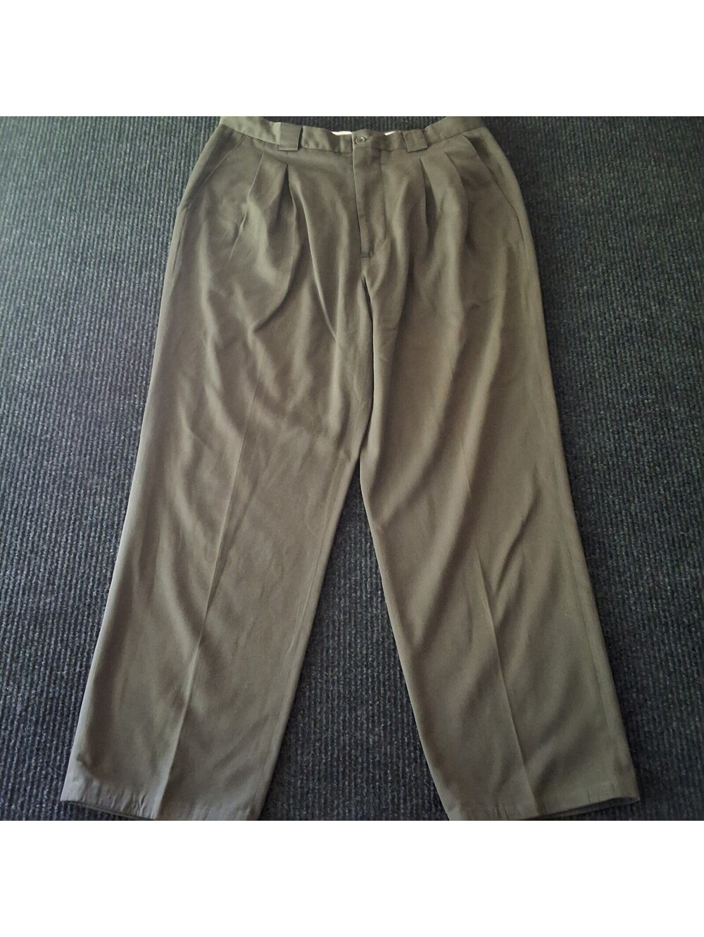 Bugle Boy Men's Olive Green Pleated Dress Pants 36W 30L